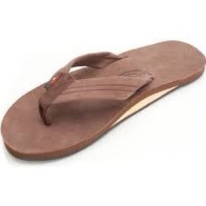 Thick Strap Brown Rainbow Flip Flops